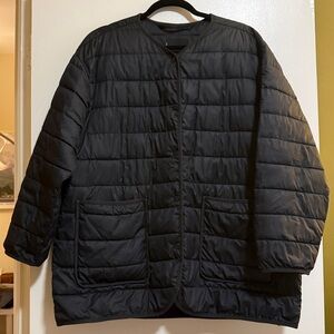 Everlane black Renew quilted puffer liner coat XL